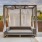 a cabana with a curtain