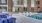 a swimming pool in a brick building