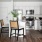 a kitchen with white cabinets